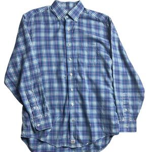 Vineyard Vines Men’s‎ Medium Blue Green Pink Plaid Button Down Shirt Classic Fit
